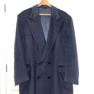 Men’s dark navy cashmere overcoat